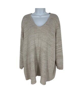Catherines V Neck Long Sleeve Ribbed Knit Sweater Women's Size 3X